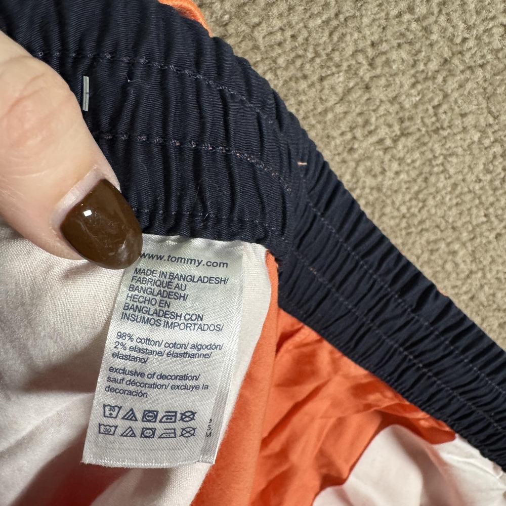 Tommy Hilfiger Shorts Mens 2XL Orange Elastic Waist Drawstring‎ Bermuda Swim - Picture 9 of 10